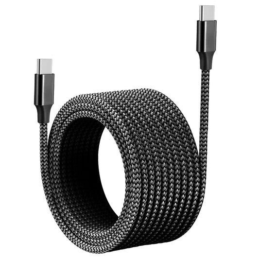 60W PD USB-C to USB-C Fast Charging Cable Nylon Braided Type-C Data Cord 1M/2M/3M/5M/8M for iPhone Samsung Xiaomi MacBook