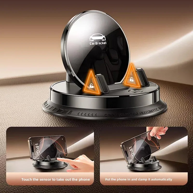Electric Auto Scal Car Mobile Phone Holder Car Mount Cell Phone Holder Support For Car,360° Rotatable Dashboard With TouchButton