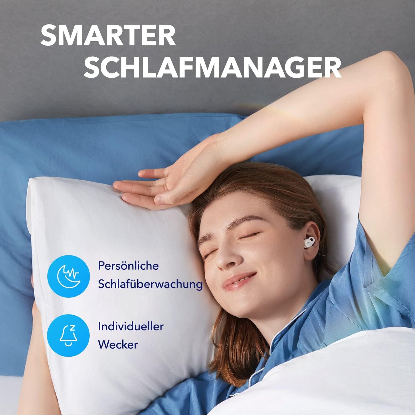 Soundcore by Anker, Sleep A10 Bluetooth Sleep Earbuds, hörlurar för sömn med passiv brusreducering, Bluetooth 5.2, för sömnljud (renoverad)