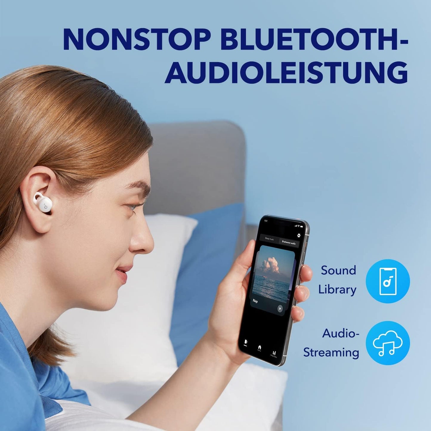 Soundcore by Anker, Sleep A10 Bluetooth Sleep Earbuds, hörlurar för sömn med passiv brusreducering, Bluetooth 5.2, för sömnljud (renoverad)