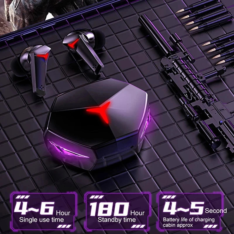 T33 TWS Gaming Headsets Low Latency Bluetooth Earphones Stereo Wireless 5.2 Noise Cancellation Touch Control Headphones