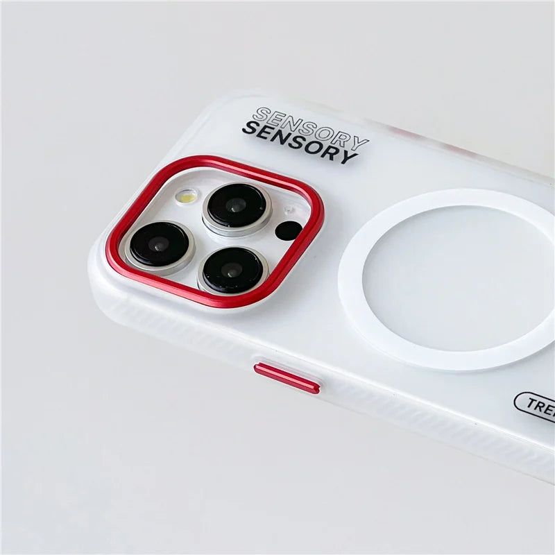 For Magsafe Wireless Charge Cases For iPhone 16 13 12 14 15 Pro Max Matte Magnetic Trendy Shockproof Armor Case Metal Lens Cover