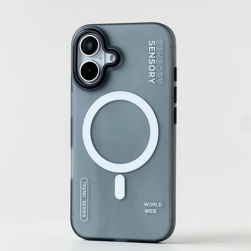 For Magsafe Wireless Charge Cases For iPhone 16 13 12 14 15 Pro Max Matte Magnetic Trendy Shockproof Armor Case Metal Lens Cover