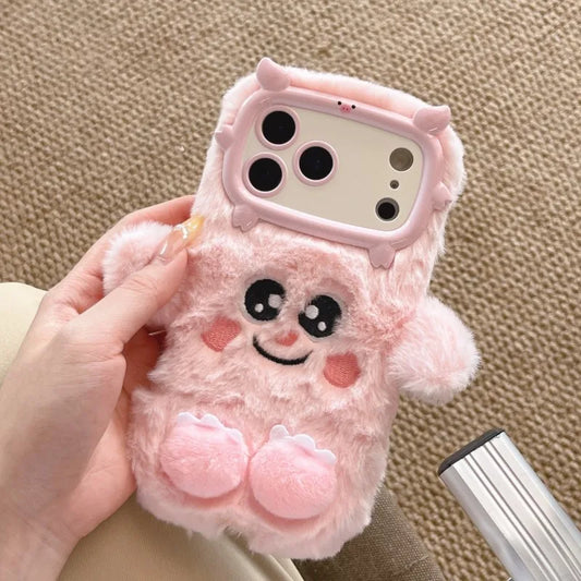 Cute Cartoon Funny dozing expression Phone Cases For iPhone 17 16 15 14 13 Pro Max Plush Soft Protection Cover